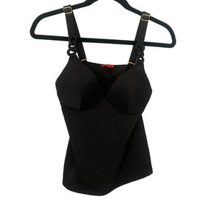Spanx Brallelujah! Swim Tankini Top Women’s 6 B/C Black Underwire Padded